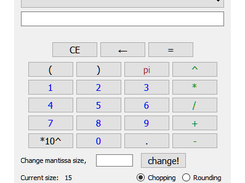 Calculator with variable mantissa size Screenshot 1