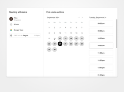 Scheduling page