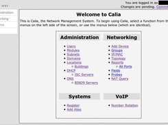 Main screen of Calia with almost every module enabled.