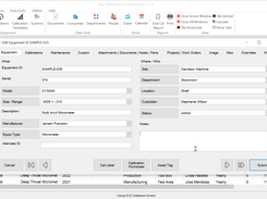 Equipment Tab of Equipment Dialog