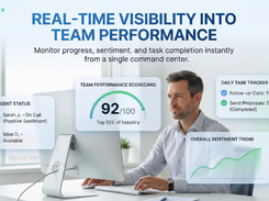 Take the guesswork out of team management with a centralized Agent Command Center. Gain instant visibility into daily progress through data-driven performance scores, real-time sentiment analysis, and automated task trackers. Our AI monitors every interaction to provide live scorecards, ensuring your agents stay on-script and maintain high-quality standards while you focus on high-level strategy and team growth.