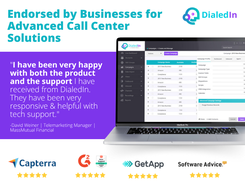 Trusted by businesses and top-rated across G2, Capterra, GetApp, and Software Advice, DialedIn delivers advanced call center solutions backed by responsive, reliable support.