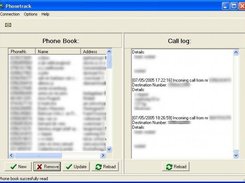 Screenshot of the main (management) screen of phonetrack.