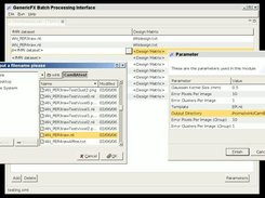 Input of image files and processing parameters