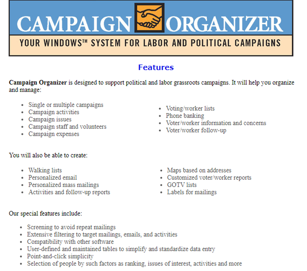Campaign Organizer Screenshot 1