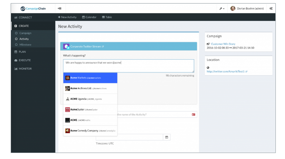 CampaignChain Screenshot 1