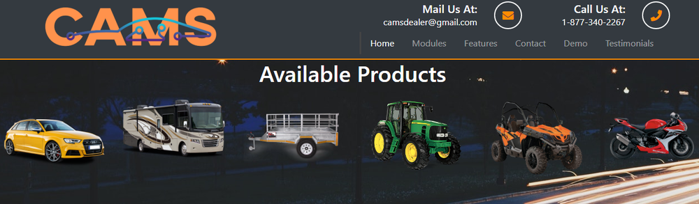 CAMS Dealership Management System Screenshot 1