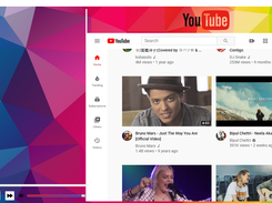Drag the side bar to open Youtube