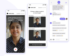 Integrated 1-way video interview and screening chatbots