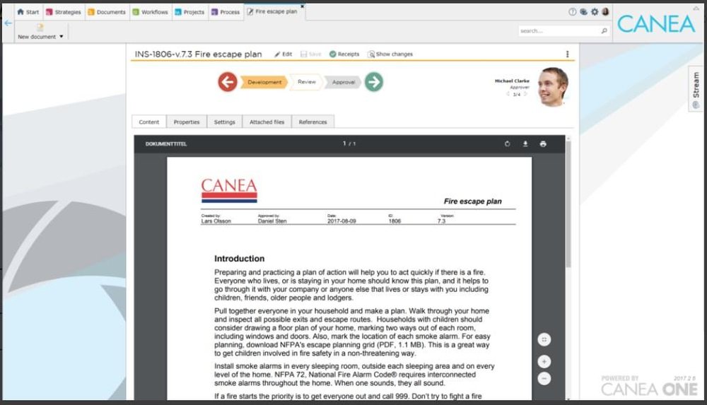 CANEA Document Review and Approval Workflow