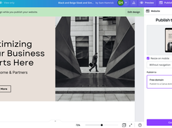 Canva Websites Interface