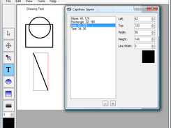 CapDraw primitives and text