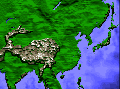 Screenshot of scenario height map visualization mode