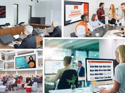 Carousel powers digital signage across corporate offices, higher education campuses, and government facilities, from meeting rooms and lecture halls to lobbies and kiosks.