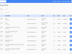 Timkeeping module screenshot - CaseFox Legal Software