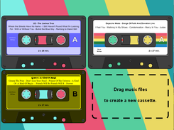 Sample cassette library: no music included in the application