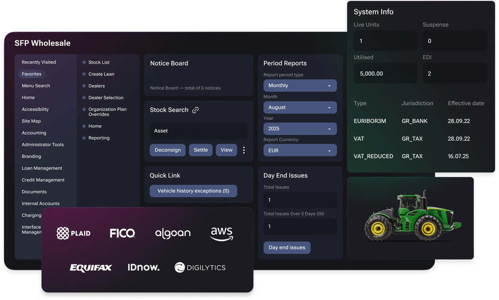 Our asset finance software allows specialized financiers worldwide to offer outstanding customer service, support dealers, gain clear risk insights, and strengthen financial resilience.