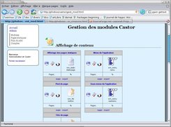 Liste des modules dans Castor, ici affichage de contenu