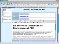 Editeur de page statique intgr  Castor (htmlarea3)