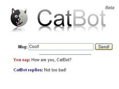 CatBot's simple web-based interface in action.