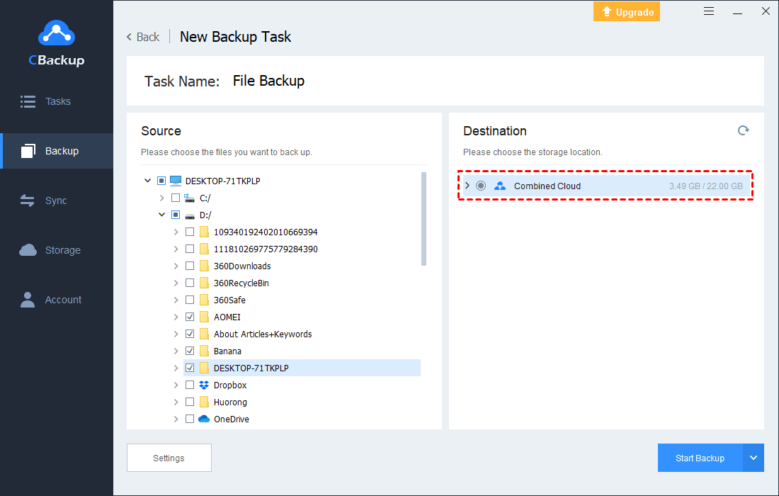 CBackup Screenshot 1