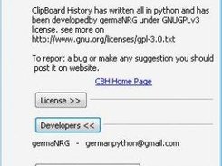 About Dialog ScreenShot - cbh v0.9(Alpha)