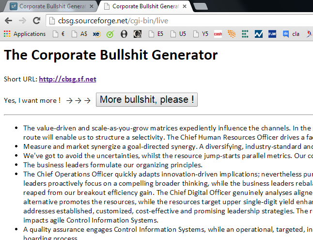 Bullshit Generator | SourceForge.net