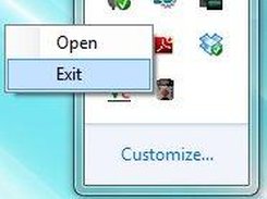 Shows the application when minimized to the taskbar.