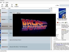 Version 0.5 playing "Back to the Future". Also visible is the pretty HTML rendering of GtkHTML2 in the Movie-info-view