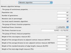 Settings window of Cytoscape for CEGA