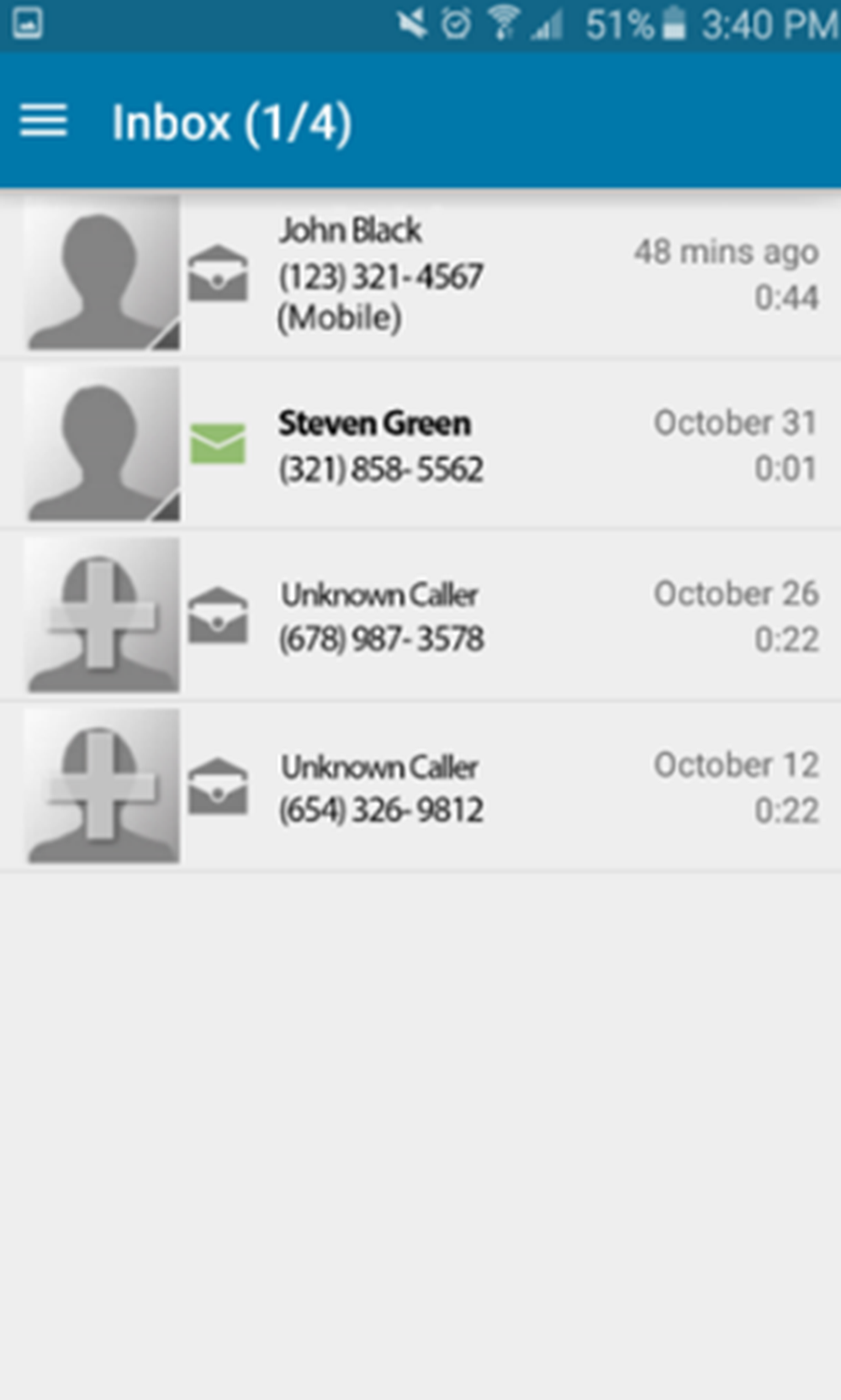 Cellcom Visual Voicemail Screenshot 1