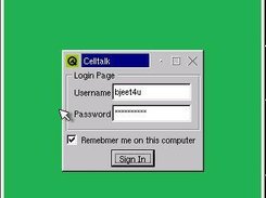 Login Screen of Celltalk