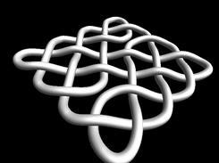 2D knot rendered in 3D without colour.
