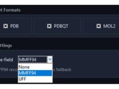 Output format and force-field selection 