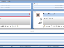 A sample family view after uploading the Gedcom to my family tree program
