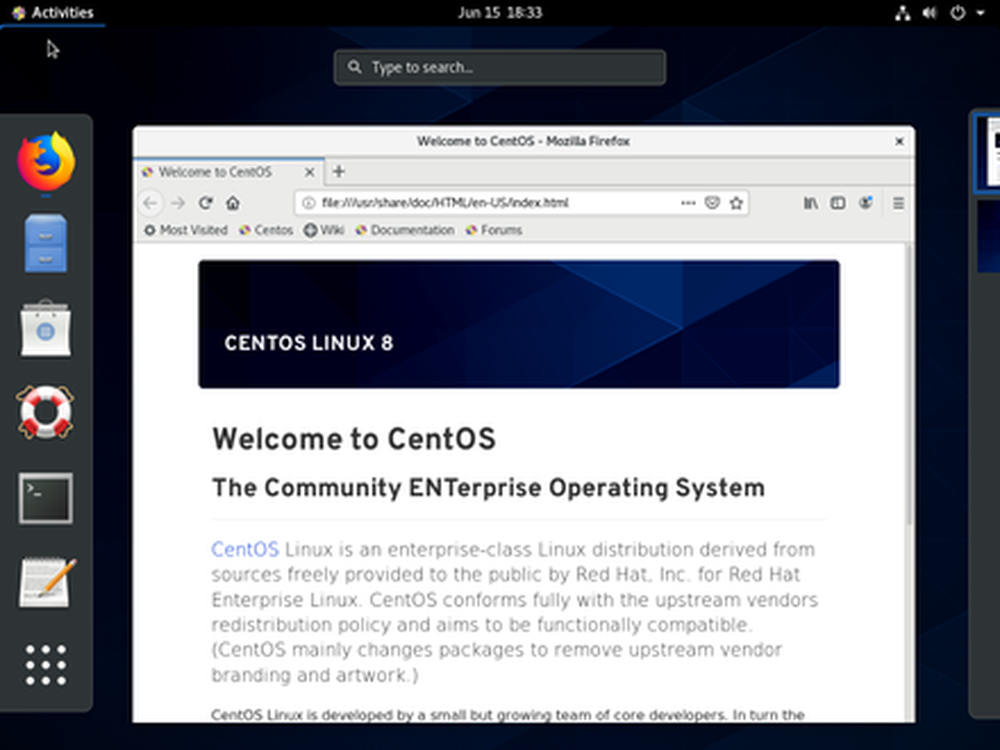 CentOS Screenshot 1