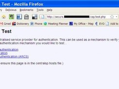 Authentication Test screen