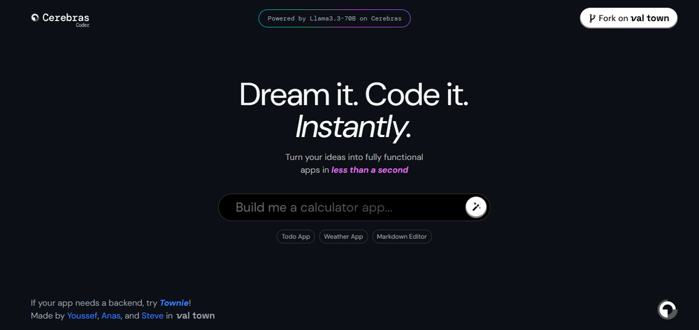 CerebrasCoder Screenshot 1