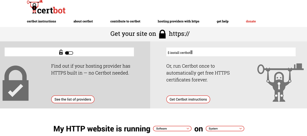 Certbot Screenshot 1