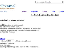 Exam mode screen (Learn/Exam)