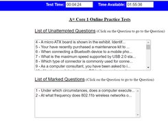 Questions Review screen