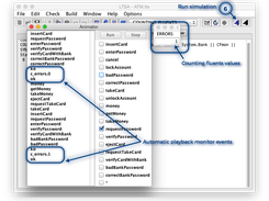 Running model simulation (fluent values view).