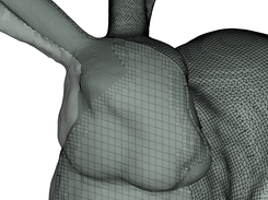 Stanford bunny - mesh refinement inside the volume