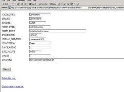 A table row being edited using built-in html system.