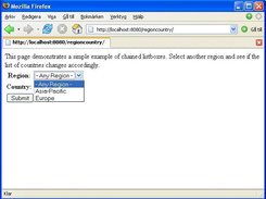 2. First page showing available regions