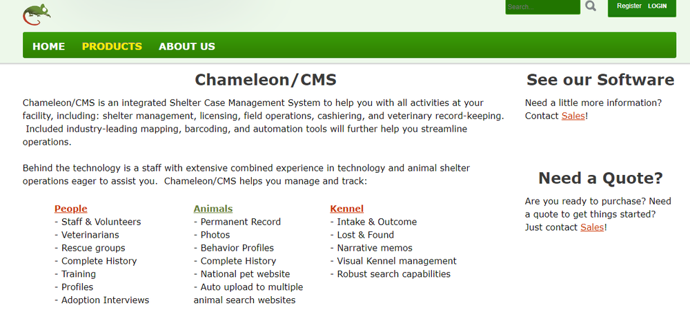 Chameleon/CMS Screenshot 1