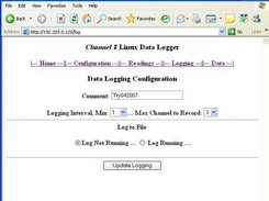 Logging Setup Screen