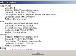 Listing the loaded extensions