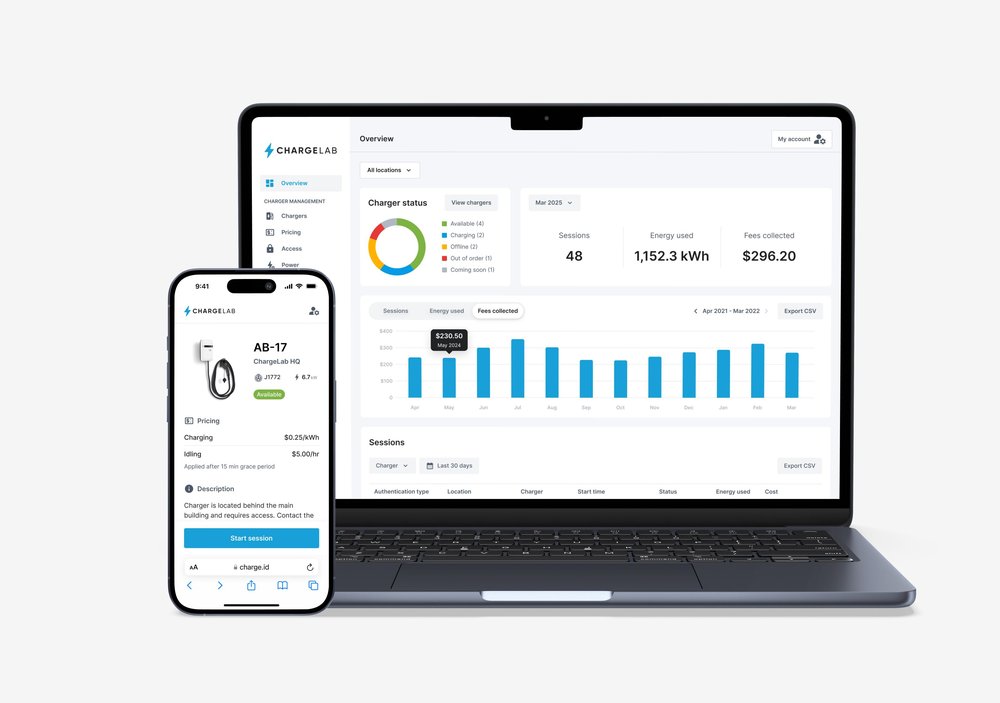 ChargeLab app + site host dashboard
