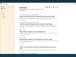 Entries index in list view
